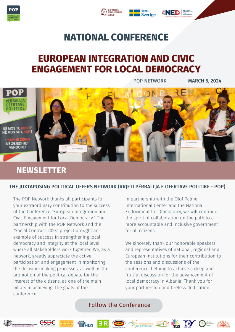 Newsletter: European Integration and Civic Engagement for Local Democracy