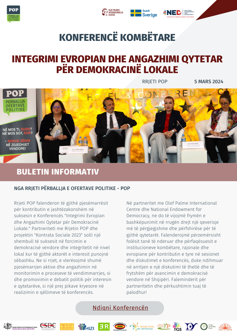 Buletin Informativ “Integrimi Evropian dhe Angazhimi Qytetar për Demokracinë Lokale.”